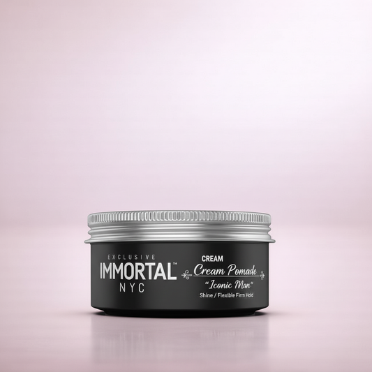 IMMORTAL NYC Cream Pomade matching copper jar layout